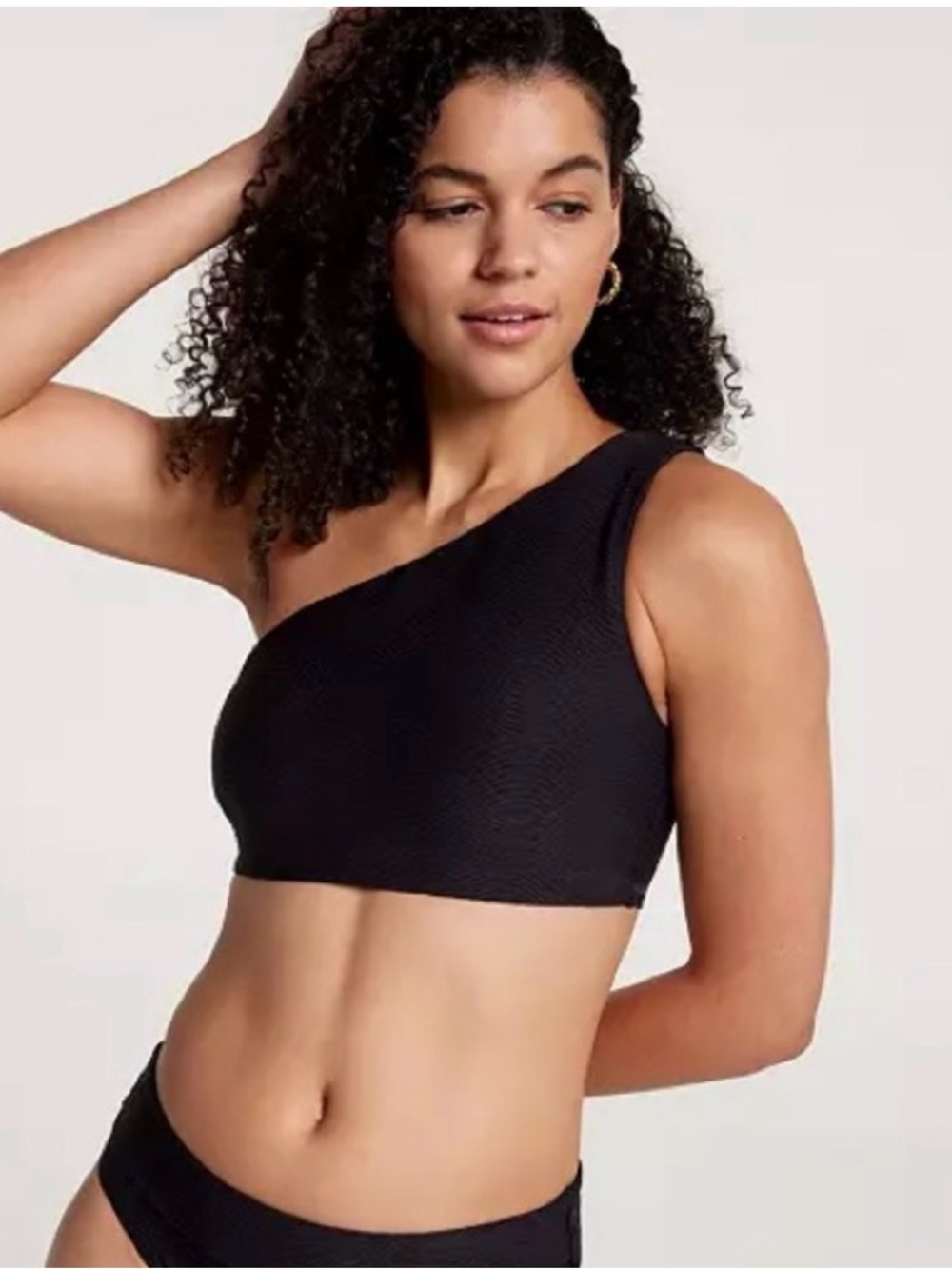 CALIA by Carrie Underwood One-Shoulder Black Swim Top/bottoms